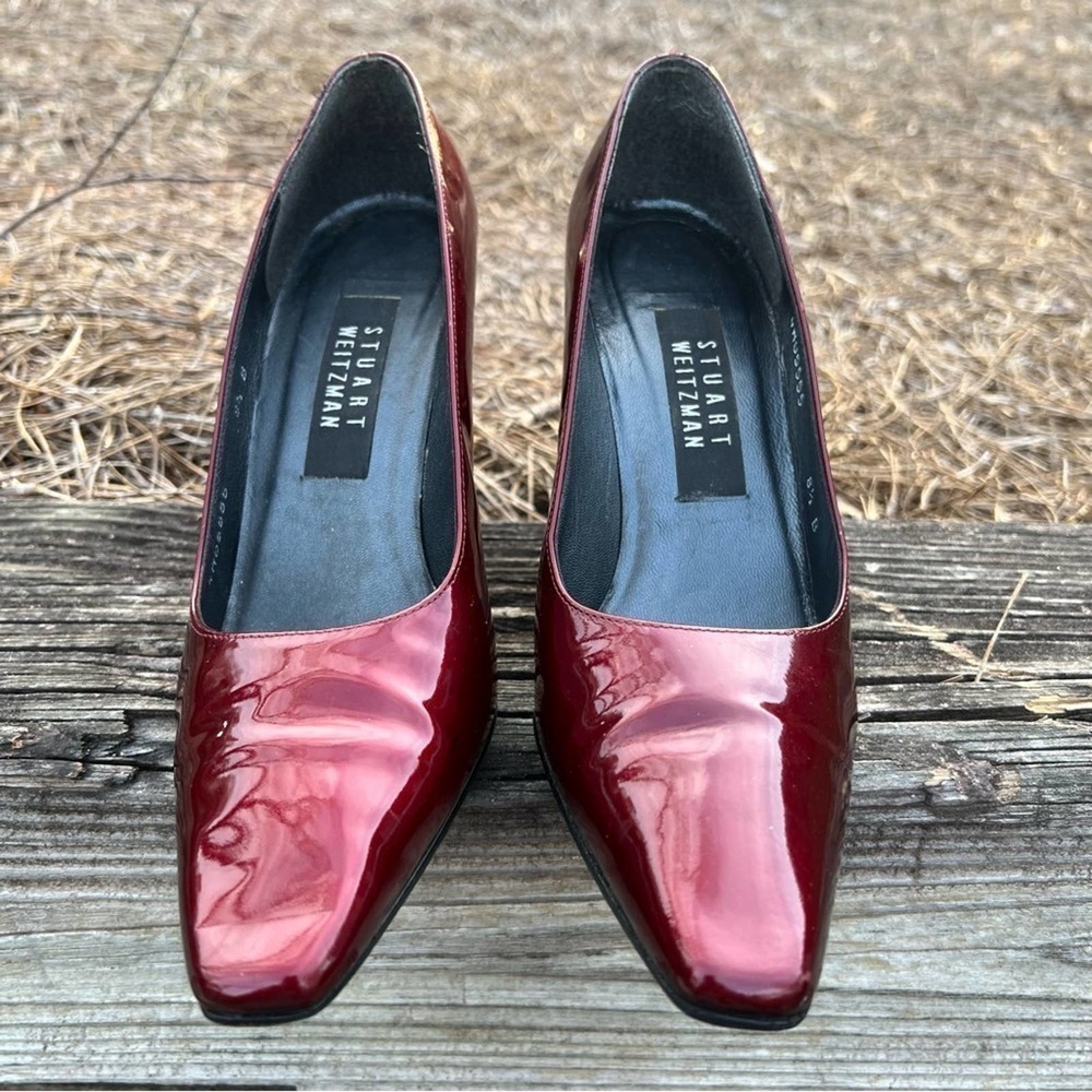 Stuart Weitzman Wine Patent Leather Pumps SZ.8.5. #005 - Picture 6 of 9